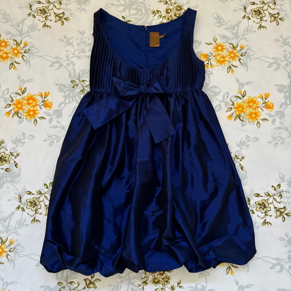 Ali Ro Size 4 Blue Bow Sleeveless Dress